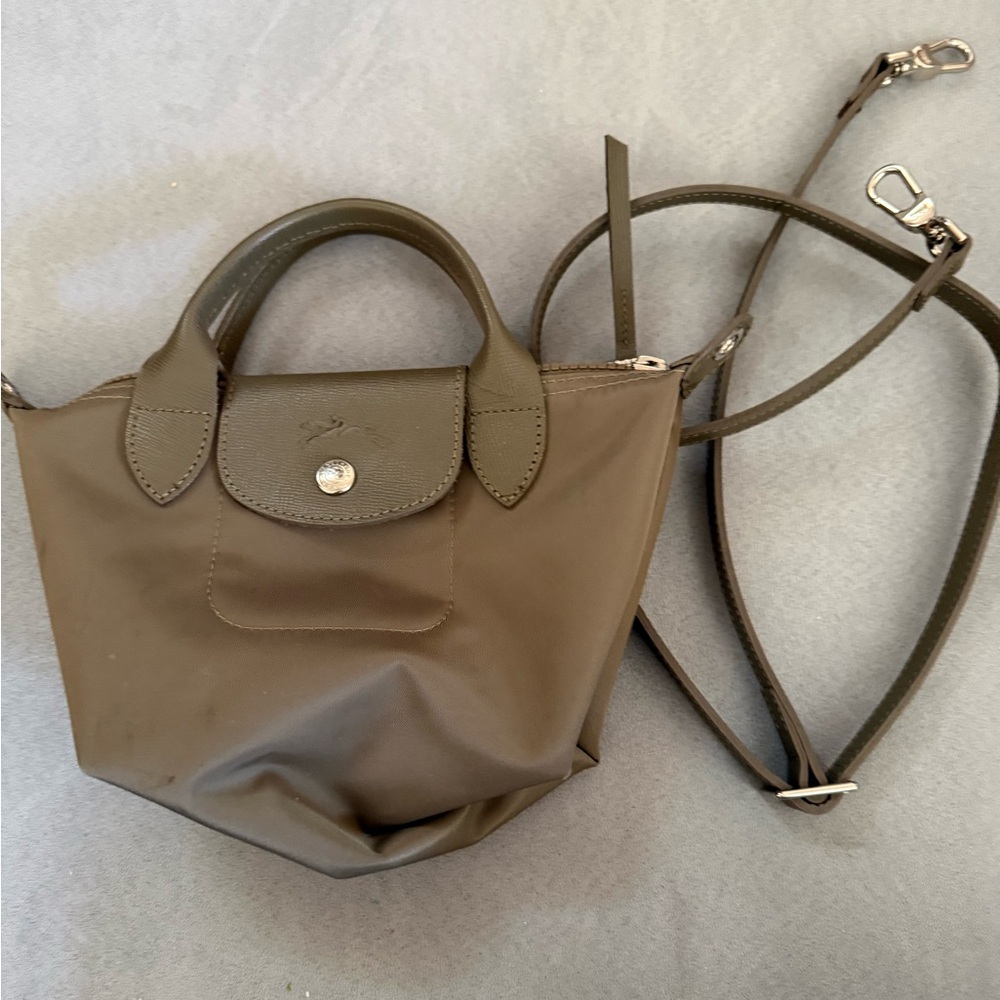 Longchamp Le Pliage Olive Green Mini Crossbody Bag